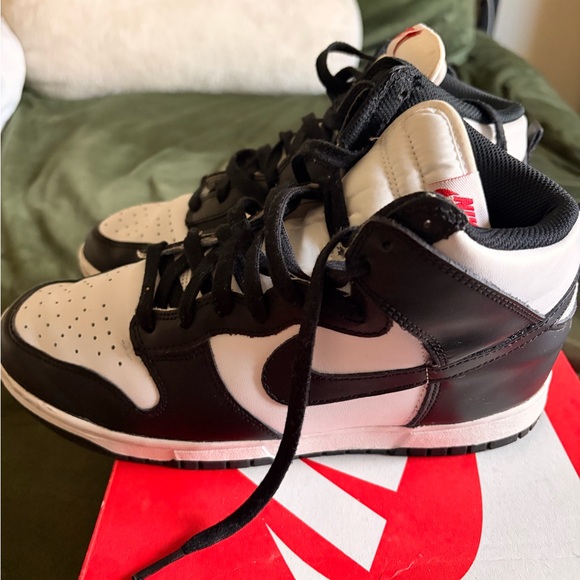 Nike Shoes - Nike Dunk High White and University Red